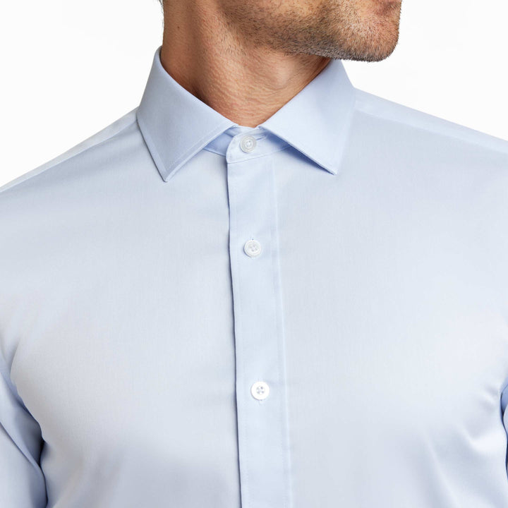 Ash & Erie Blue Wrinkle Resistant Dress Shirt for Short Men   Dress Shirts