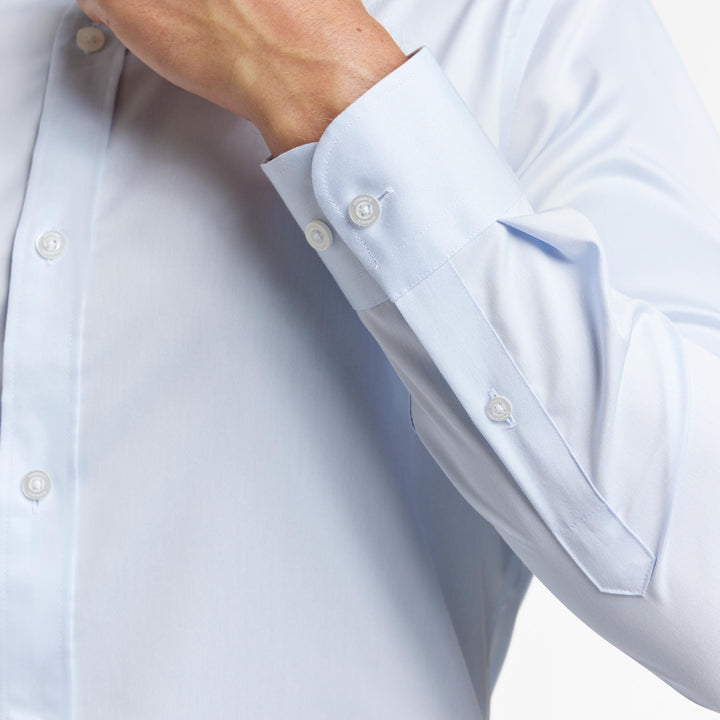 Ash & Erie Blue Wrinkle Resistant Dress Shirt for Short Men   Dress Shirts