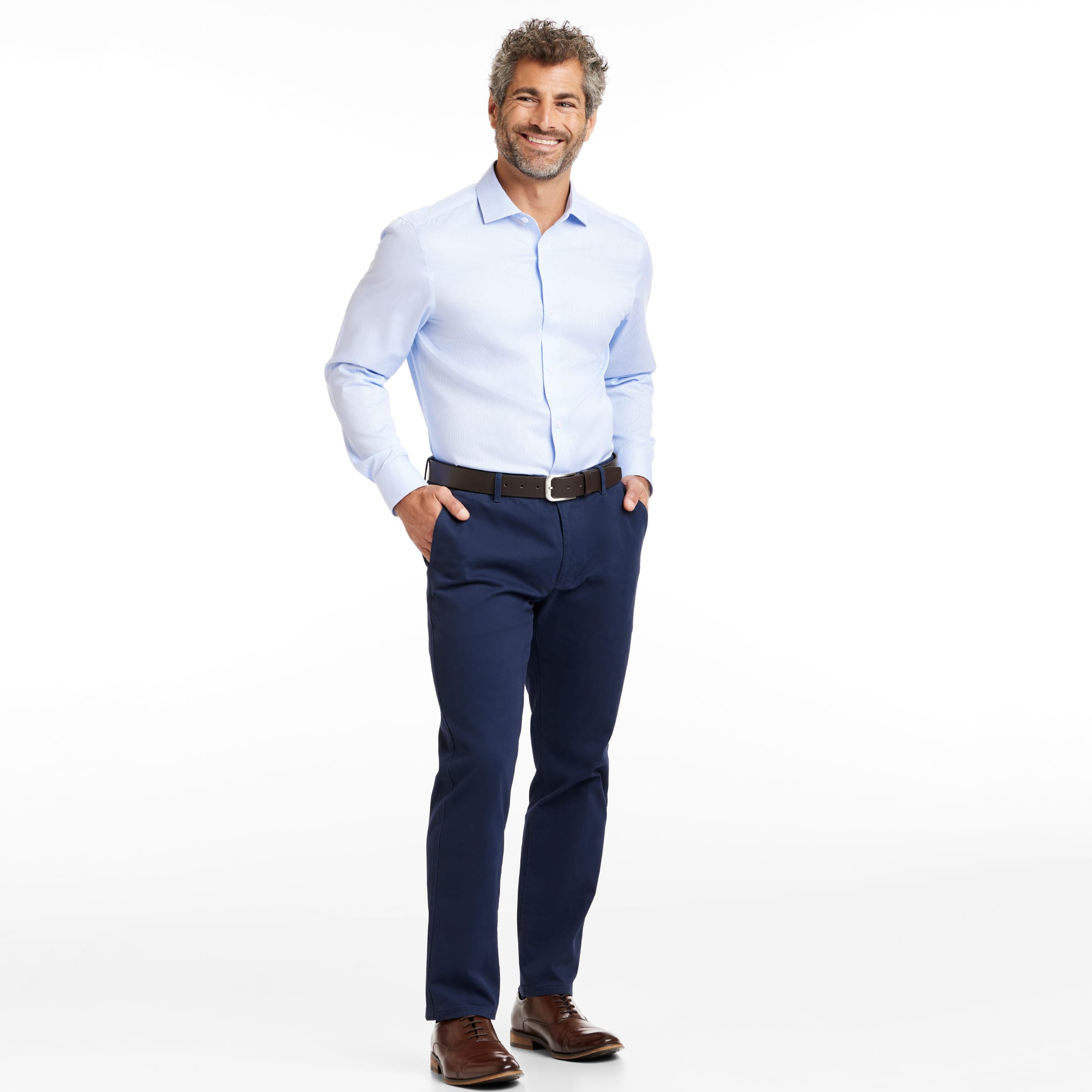 Ash & Erie Micro Stripes Wrinkle Resistant Dress Shirt for Short Men   Dress Shirts