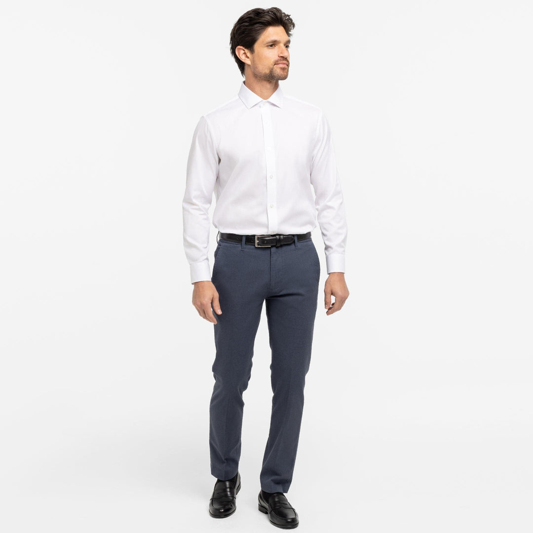 Ash & Erie White Dobby Wrinkle Resistant Dress Shirt for Short Men White Dobby / 17.5 / Standard Ash & Erie White Dobby Wrinkle Resistant Dress Shirt for Short Men White Dobby / 17.5 / Standard