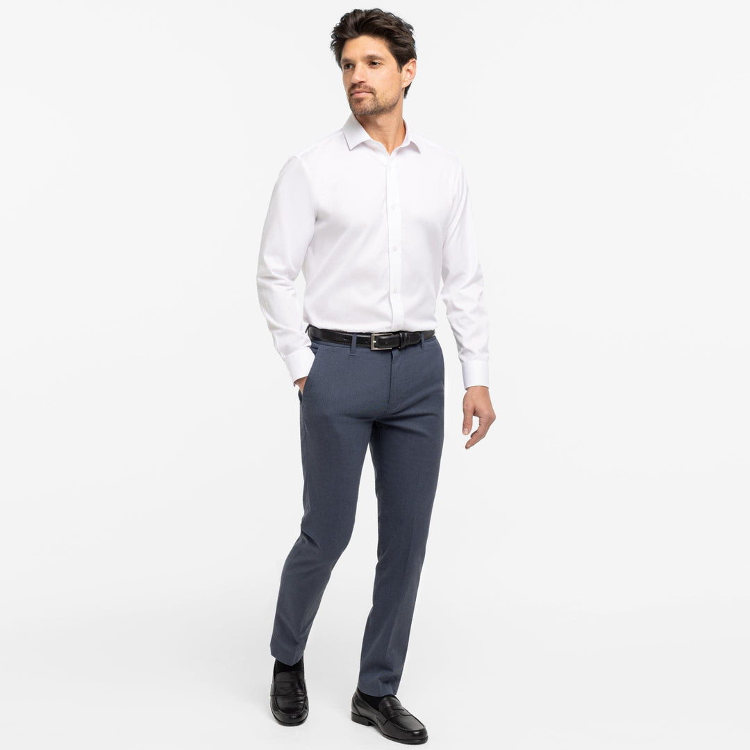 Ash & Erie White Dobby Wrinkle Resistant Dress Shirt for Short Men Ash & Erie White Dobby Wrinkle Resistant Dress Shirt for Short Men