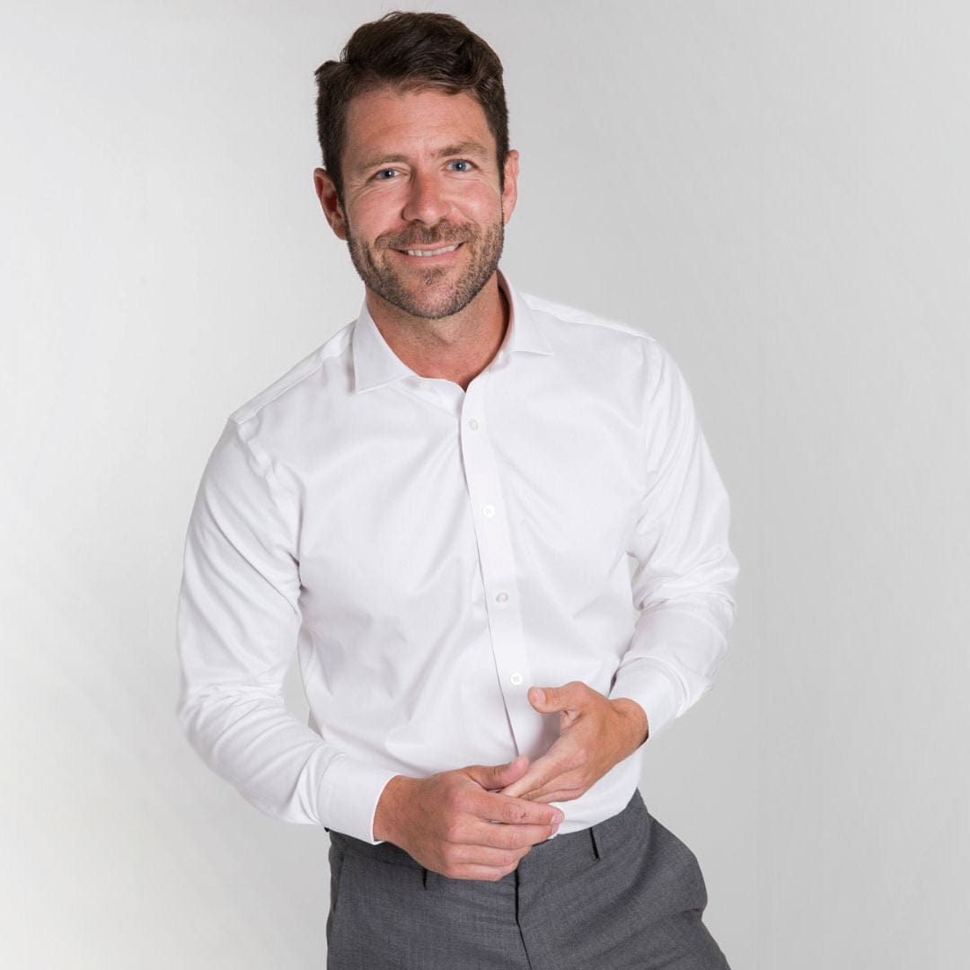 Ash & Erie White Wrinkle Resistant Dress Shirt for Short Men White / 15 / Standard Ash & Erie White Wrinkle Resistant Dress Shirt for Short Men White / 15 / Standard