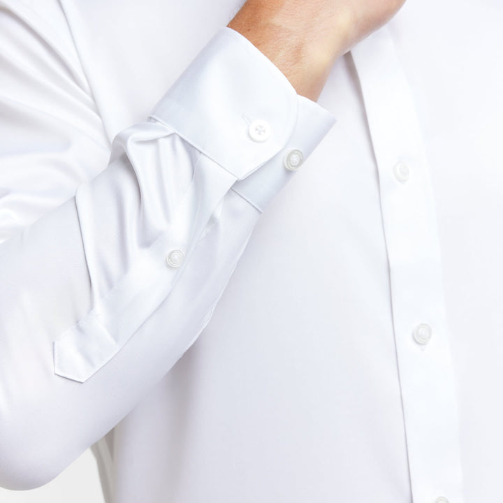 Ash & Erie White Wrinkle Resistant Dress Shirt for Short Men   Dress Shirts