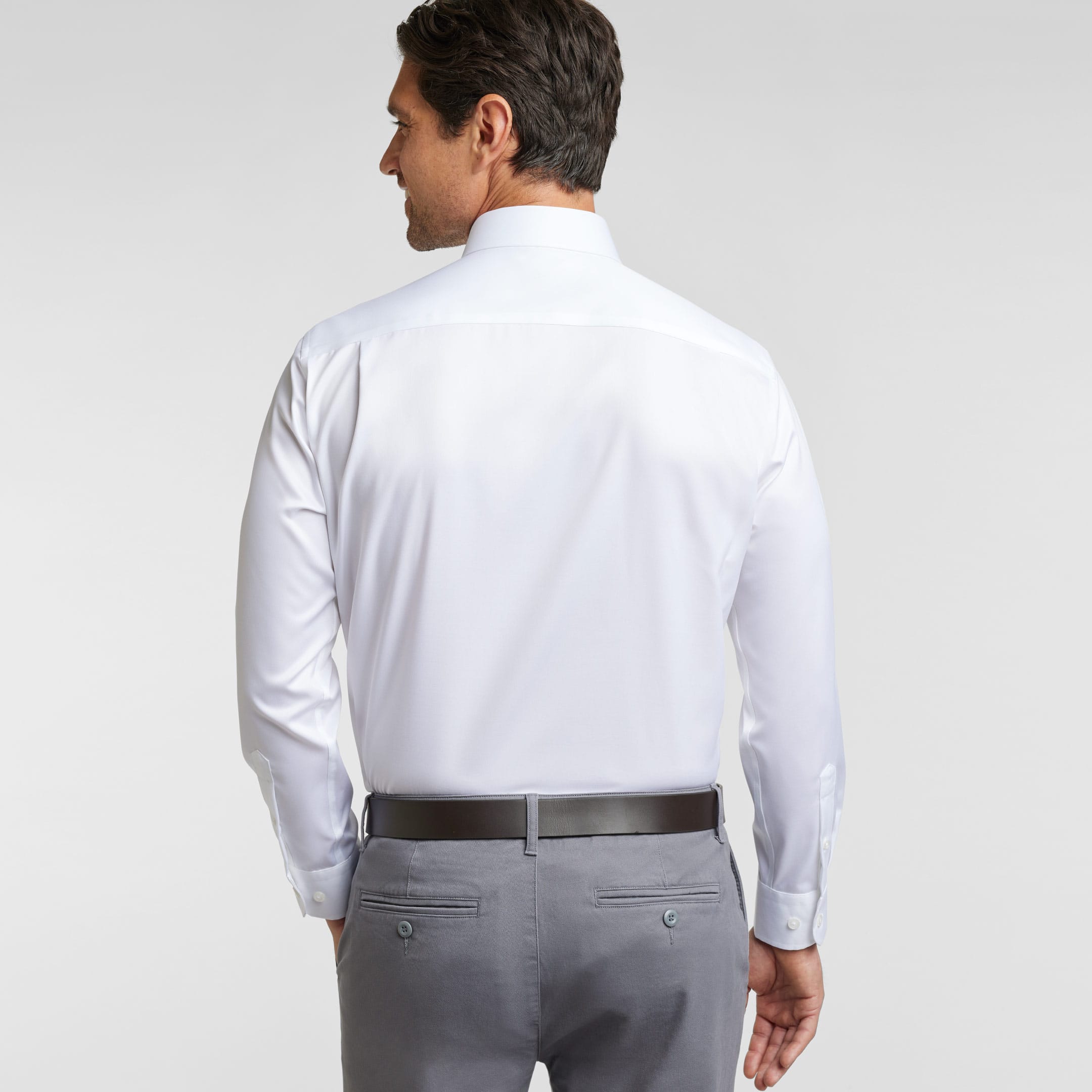 Ash & Erie White Wrinkle Resistant Dress Shirt for Short Men   Dress Shirts