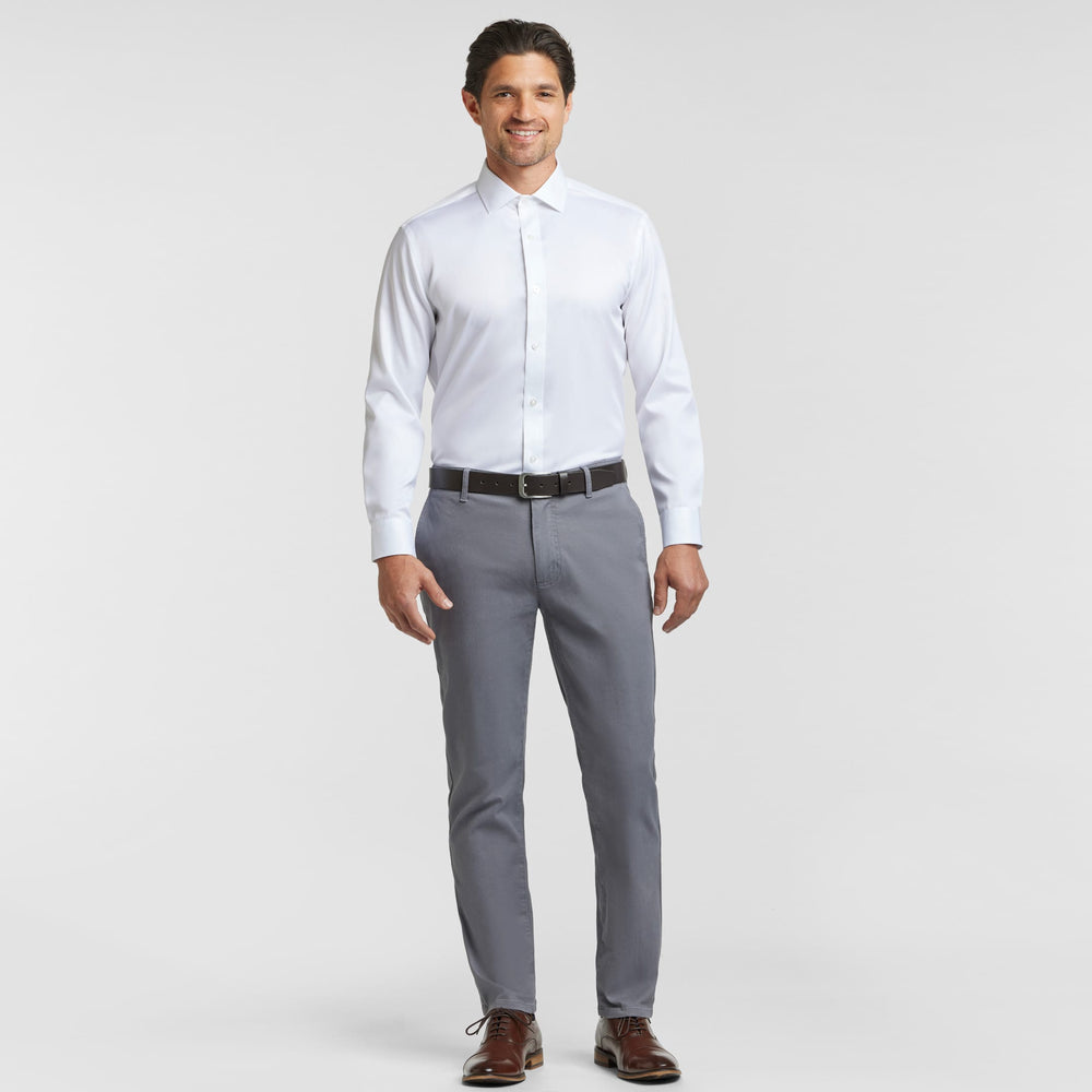 Ash & Erie White Wrinkle Resistant Dress Shirt for Short Men   Dress Shirts