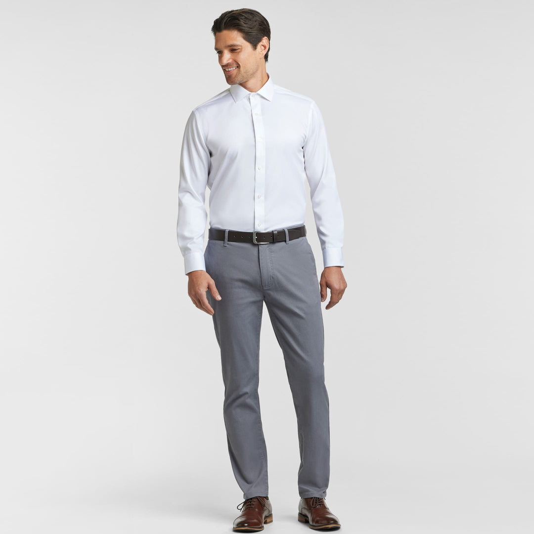 Ash & Erie White Wrinkle Resistant Dress Shirt for Short Men