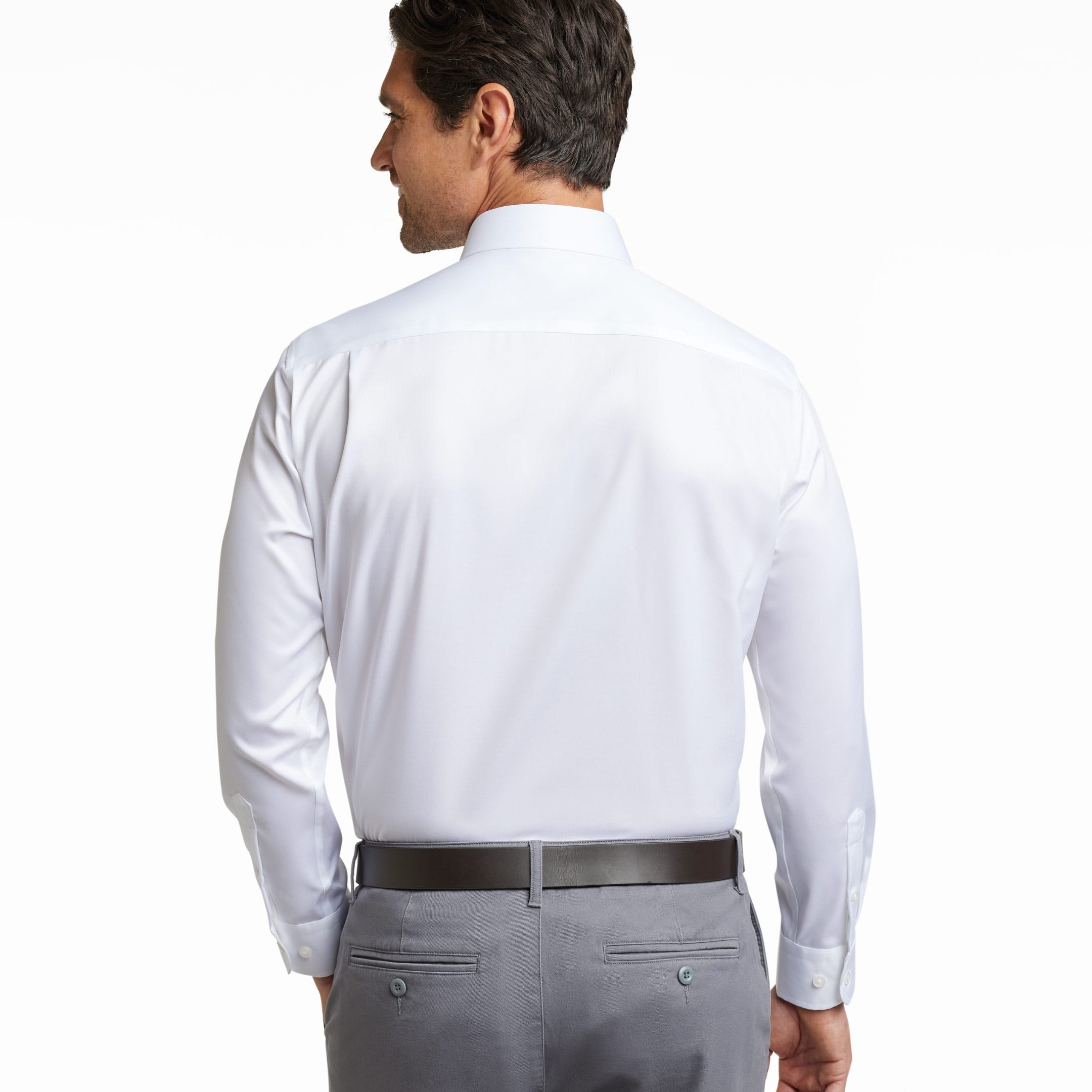 Ash & Erie White Wrinkle Resistant Dress Shirt for Short Men   Dress Shirts