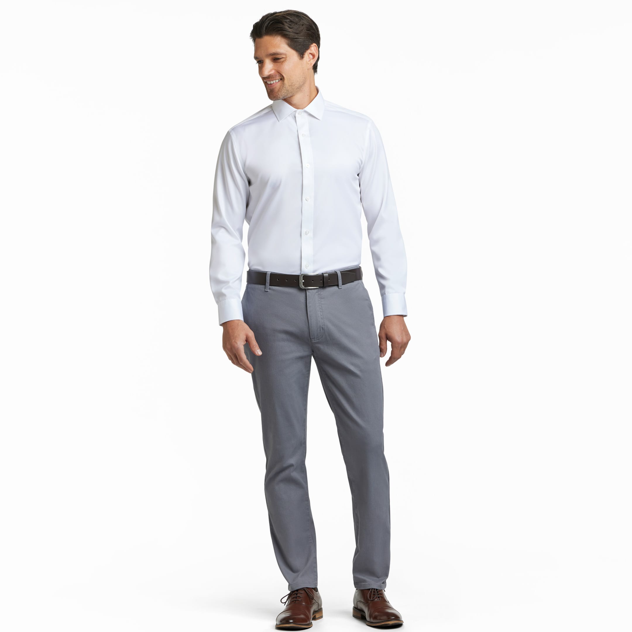 Ash & Erie White Wrinkle Resistant Dress Shirt for Short Men   Dress Shirts