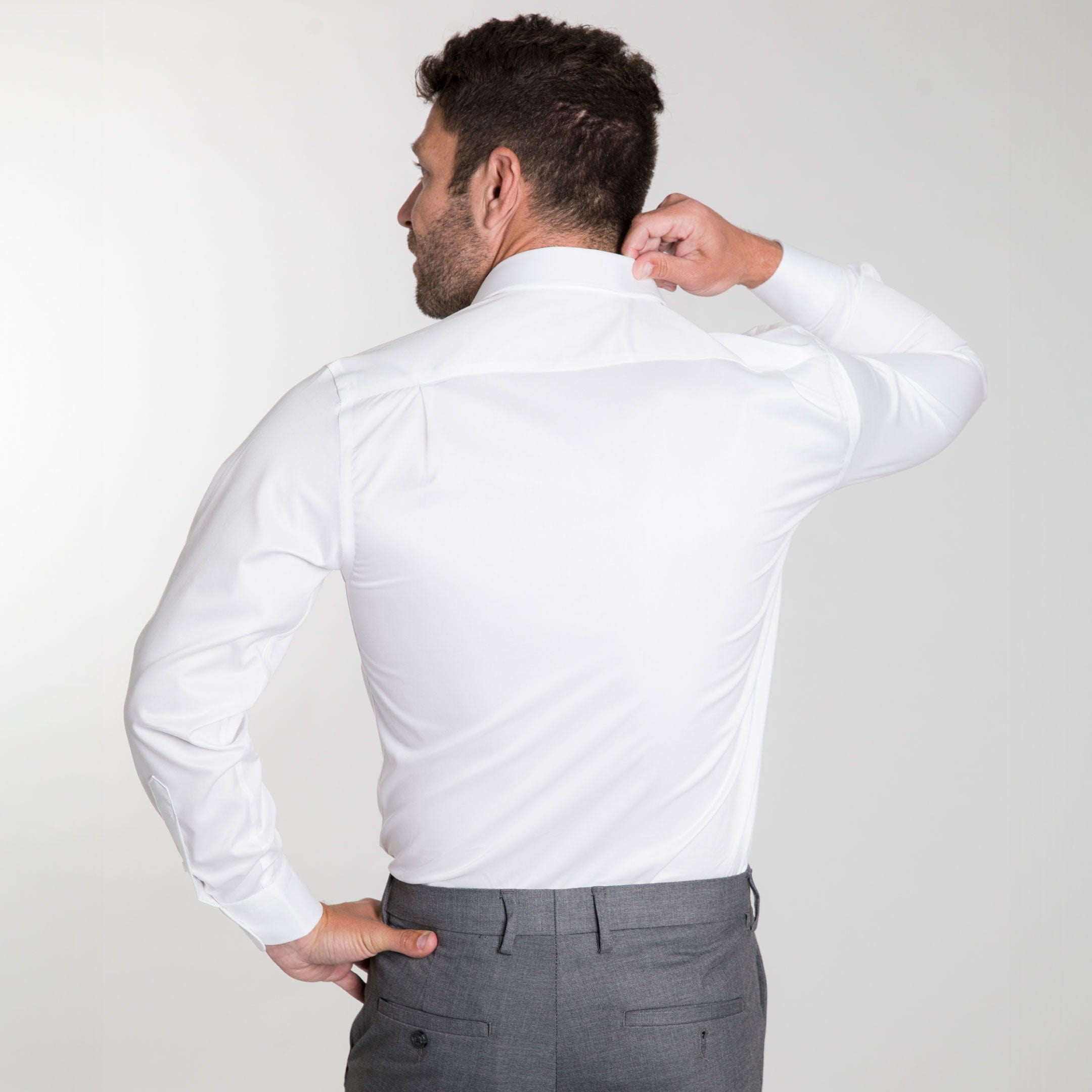 Ash & Erie White Wrinkle Resistant Free Dress Shirt for Short Men   Dress Shirts