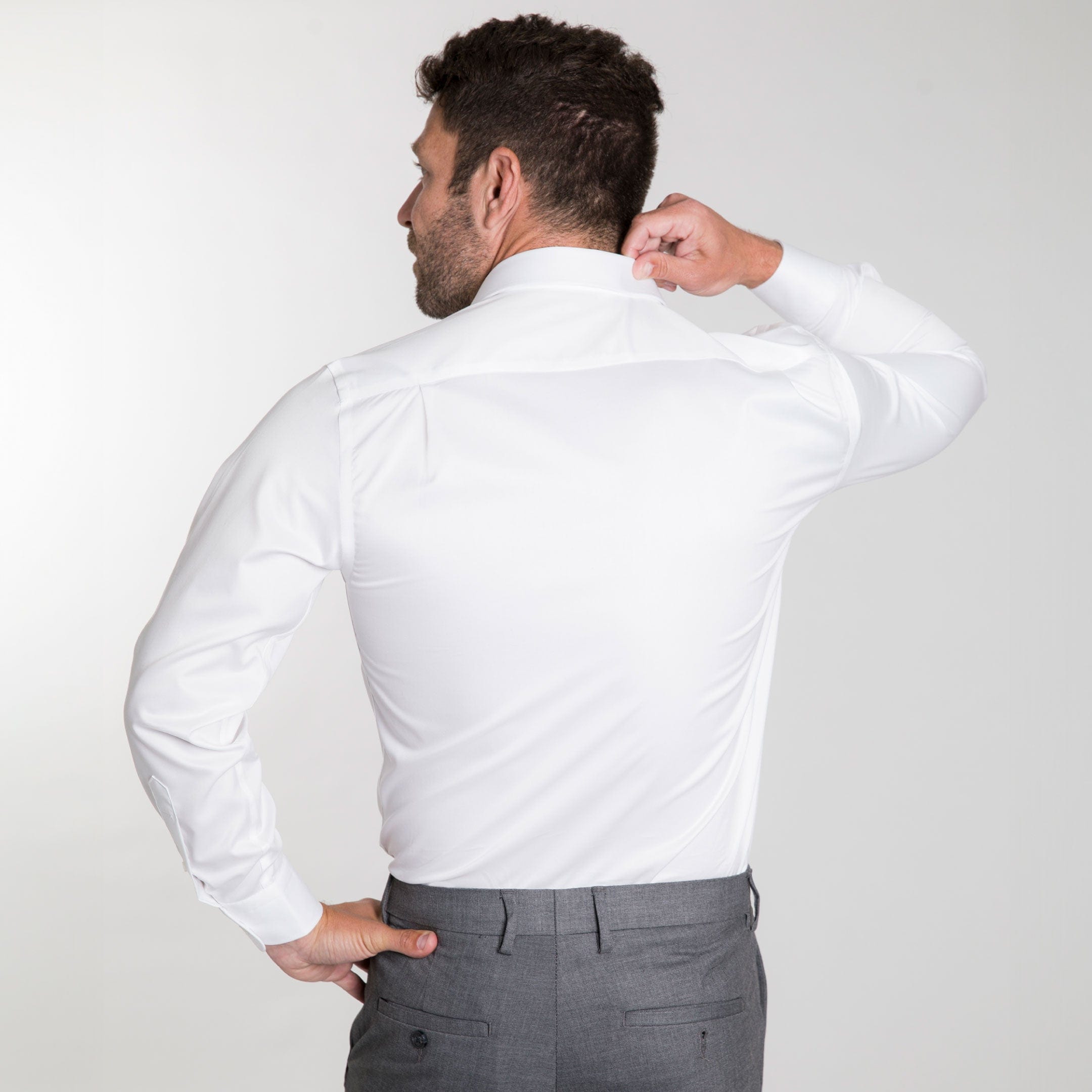 Ash & Erie White Wrinkle Resistant Dress Shirt for Short Men White / 15 / Standard Ash & Erie White Wrinkle Resistant Dress Shirt for Short Men White / 15 / Standard