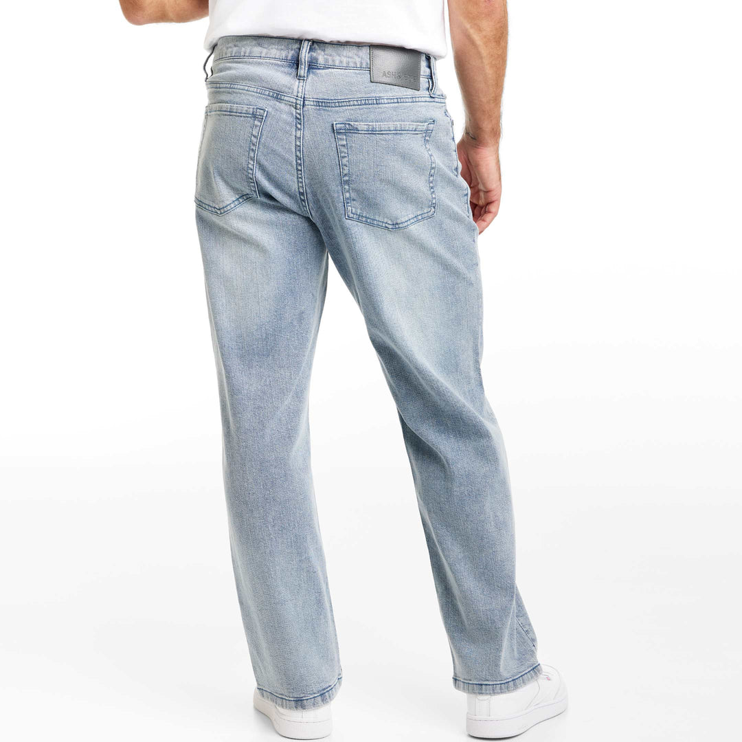 Ash & Erie Light Wash Loose Fit Essential Jeans for Short Men   Essential Jeans