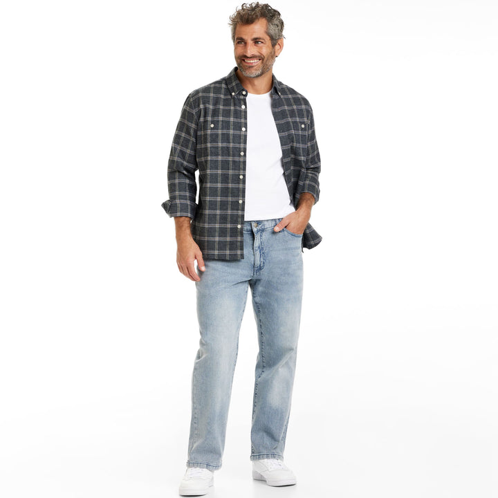 Ash & Erie Light Wash Loose Fit Essential Jeans for Short Men   Essential Jeans