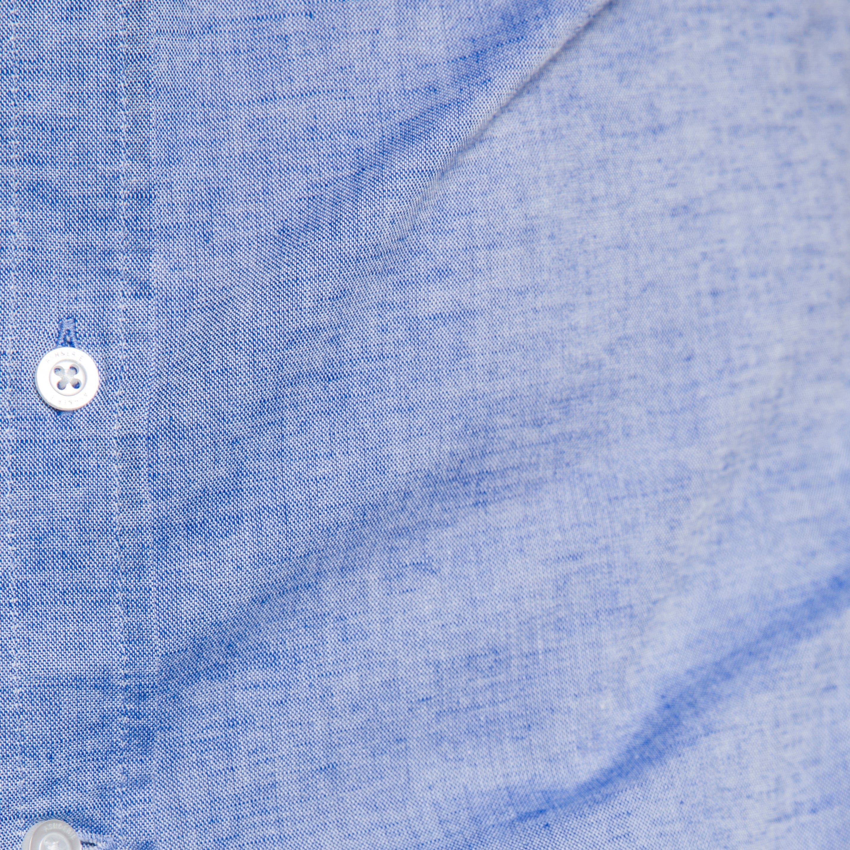Ash & Erie Blue Linen Button-Down Shirt for Short Men