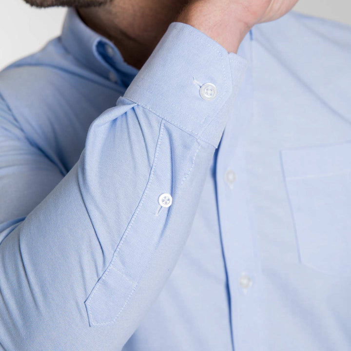 Ash & Erie Blue Oxford Wrinkle-Free Button-Down Shirt for Short Men   Everyday Shirts