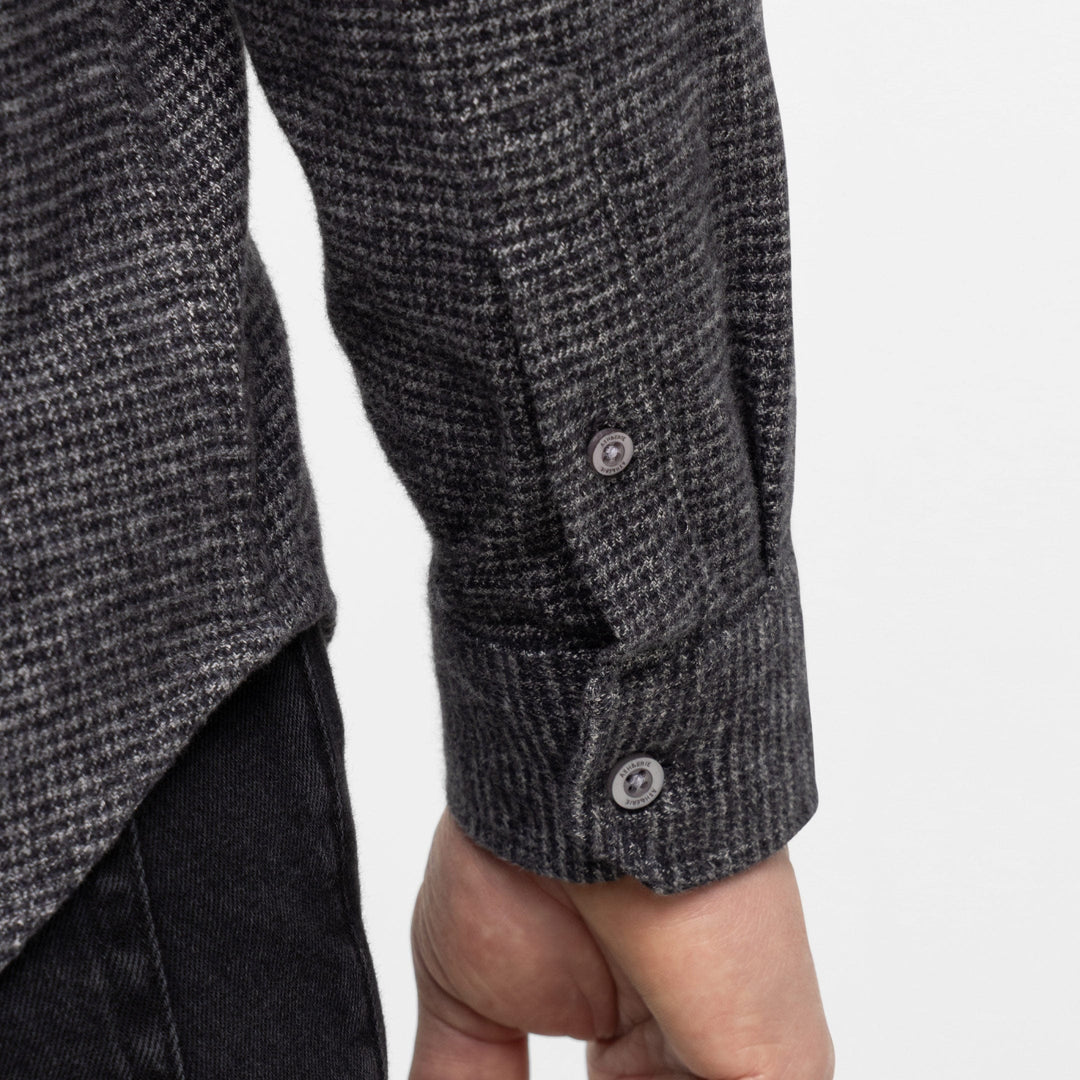 Ash & Erie Charcoal Textured Brushed Button-Down Shirt for Short Men   Everyday Shirts