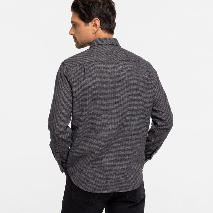 Ash & Erie Charcoal Textured Brushed Button-Down Shirt for Short Men   Everyday Shirts