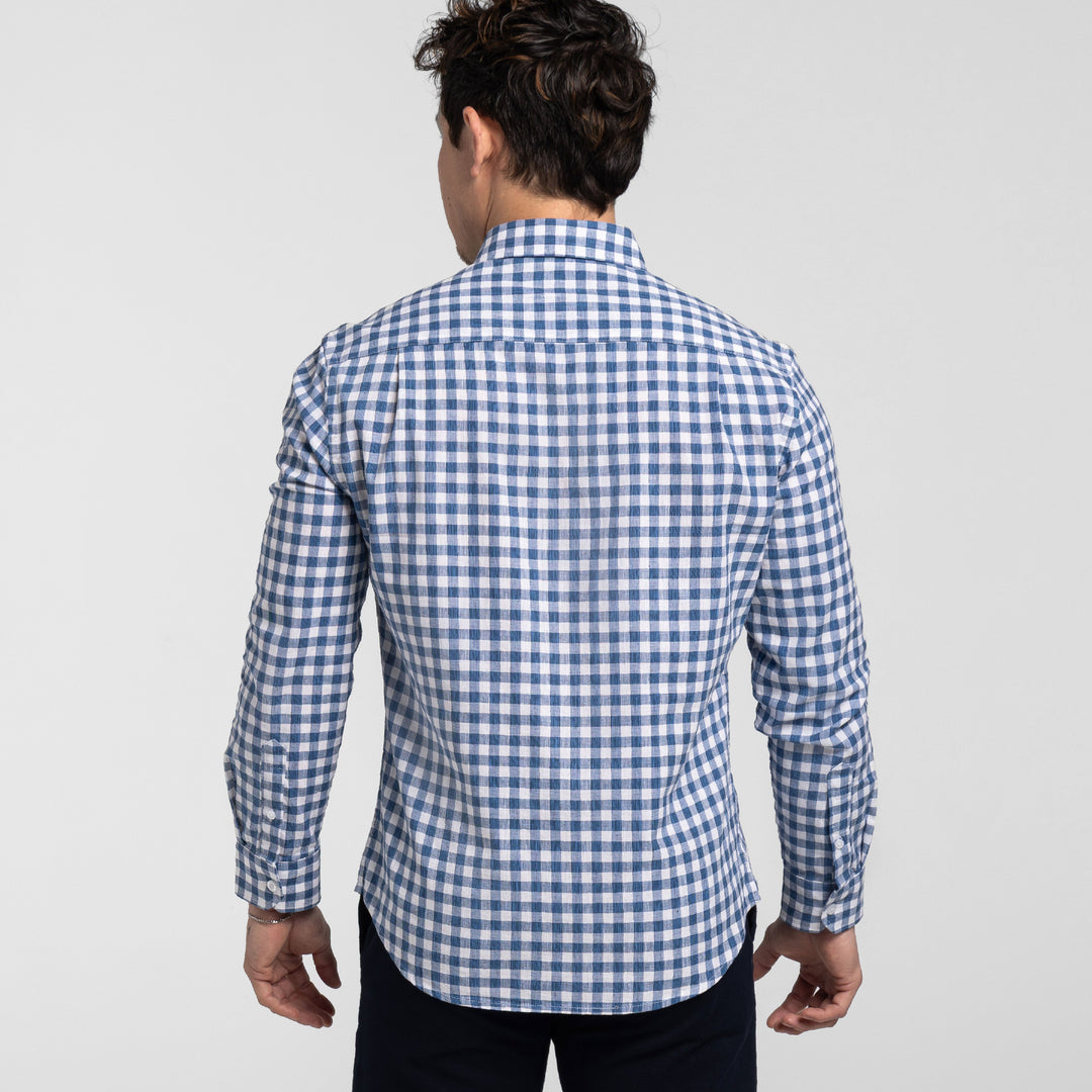 Ash & Erie Chatham Blue Gingham Button-Down Shirt for Short Men   Everyday Shirts