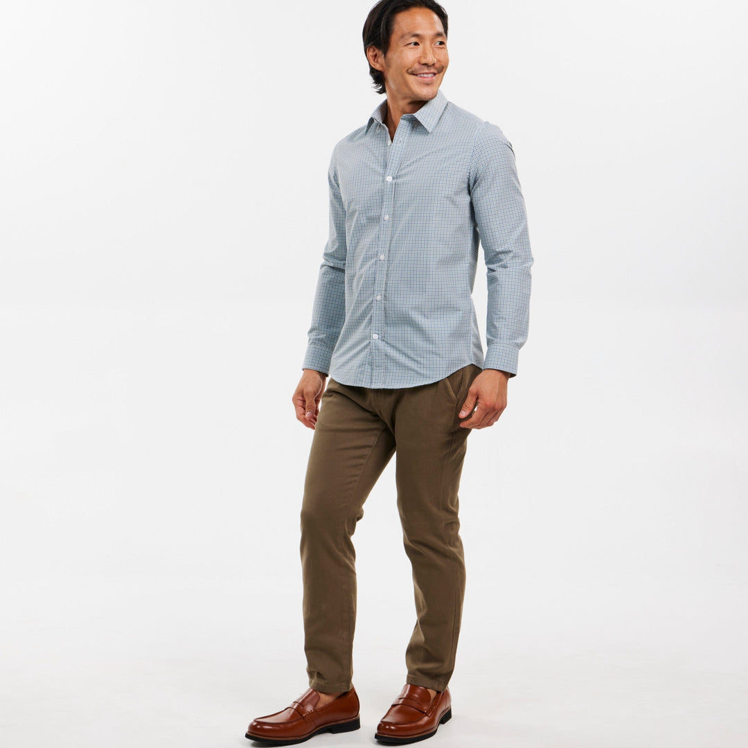 Ash & Erie Vineyard Plaid Wrinkle Free Button-Down Shirt for Short Men   Everyday Shirts