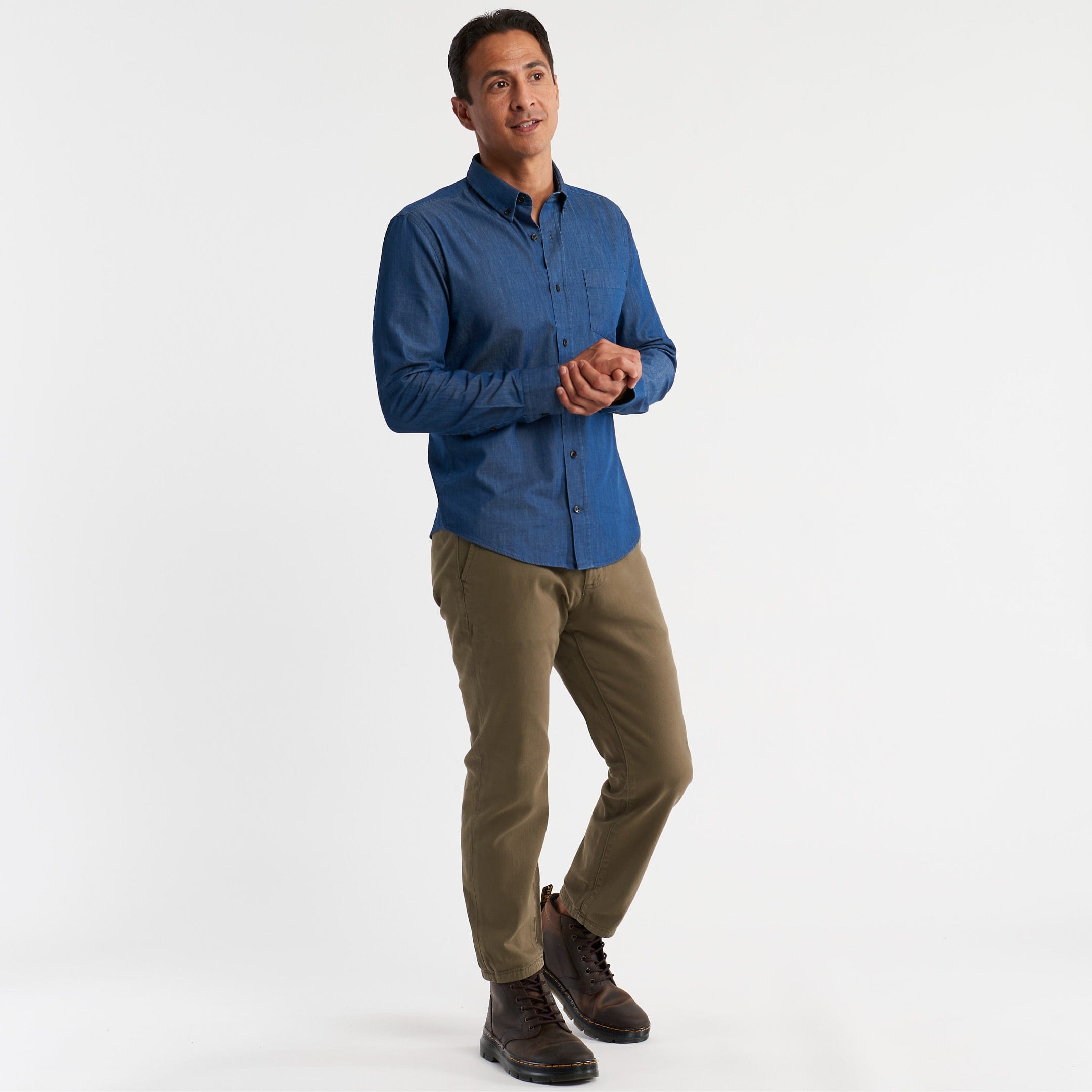 Ash & Erie Dark Indigo Button-Down Shirt for Short Men Dark Indigo / S / Slim