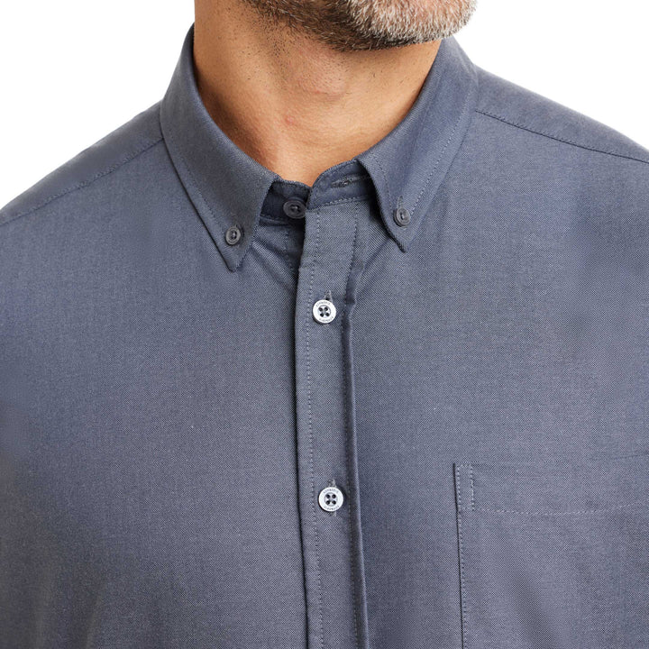 Ash & Erie Dark Navy Oxford Wrinkle-Free Button-Down Shirt for Short Men   Everyday Shirts