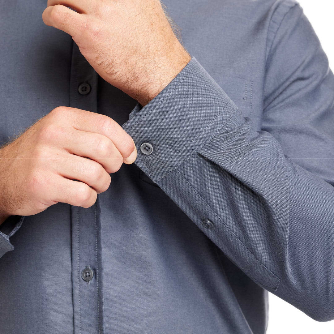 Ash & Erie Dark Navy Oxford Wrinkle-Free Button-Down Shirt for Short Men   Everyday Shirts