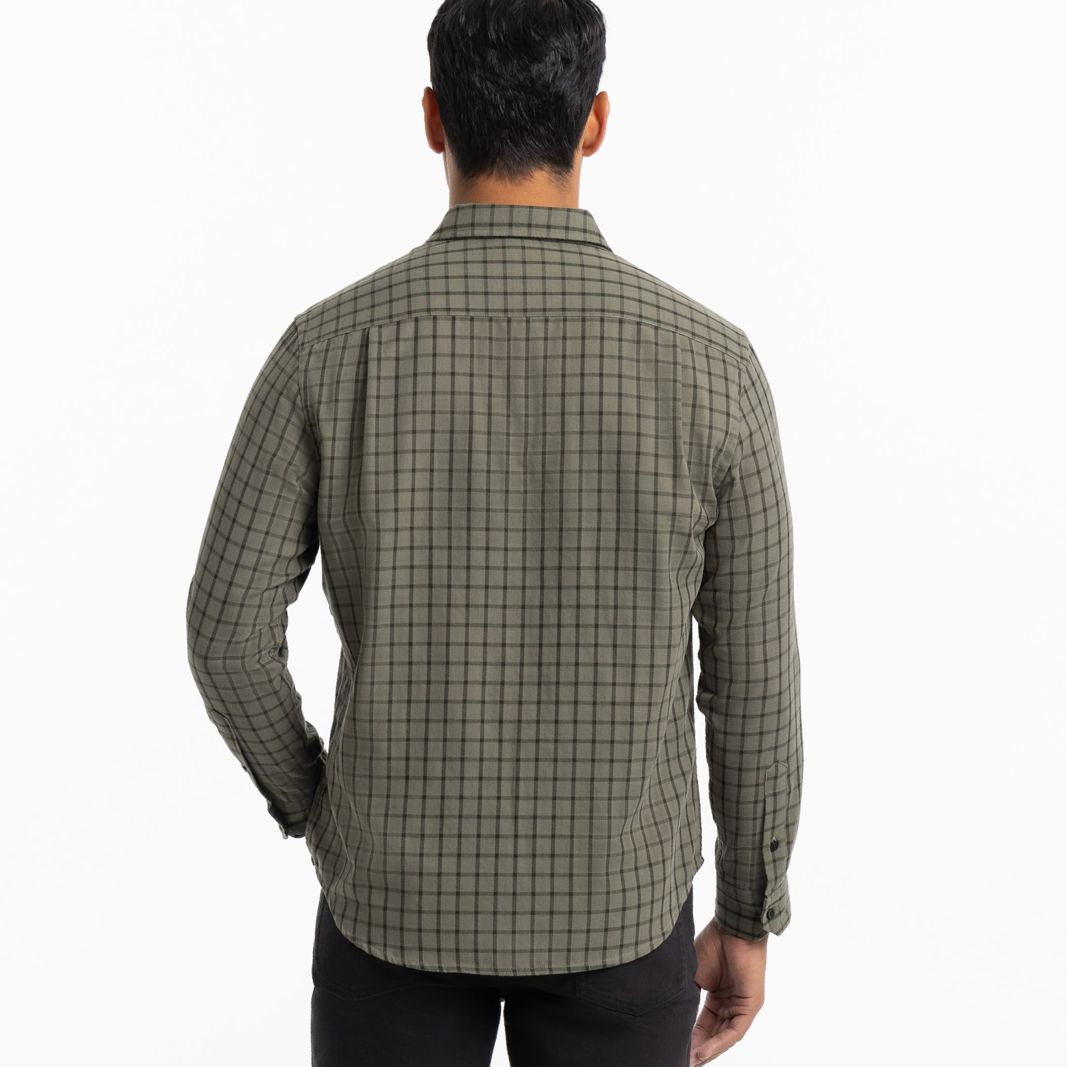 Green Windowpane Wrinkle Free Shirt Green Windowpane / XL / Standard