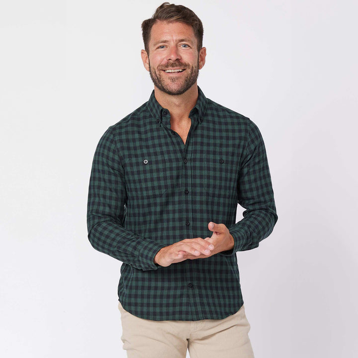 Ash & Erie Greenstone Plaid Button-Down Shirt for Short Men   Everyday Shirts