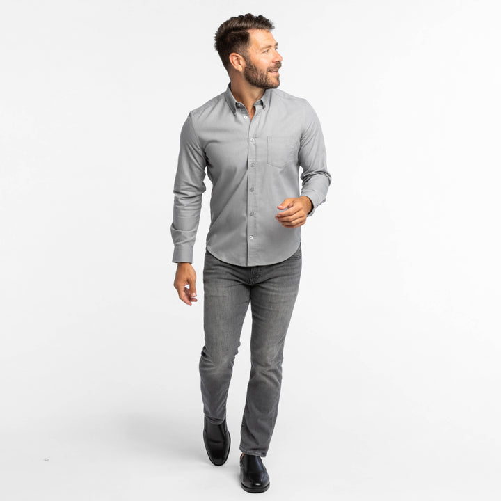 Ash & Erie Greystone Button-Down Shirt for Short Men   Everyday Shirts