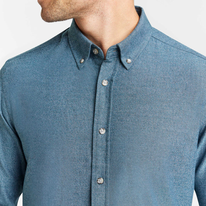 Ash & Erie Heather Azure Button-Down Shirt for Short Men   Everyday Shirts
