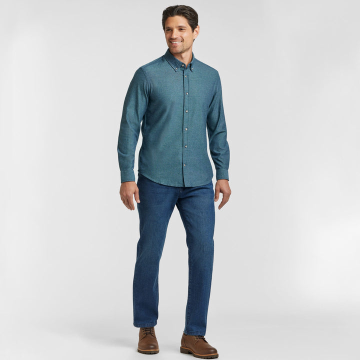 Ash & Erie Heather Azure Button-Down Shirt for Short Men   Everyday Shirts