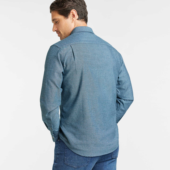 Ash & Erie Heather Azure Button-Down Shirt for Short Men   Everyday Shirts