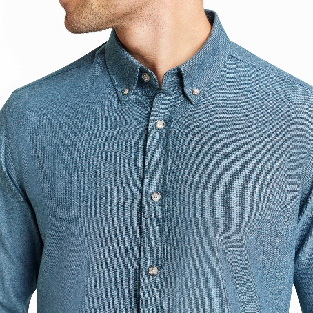 Ash & Erie Heather Azure Button-Down Shirt for Short Men   Everyday Shirts