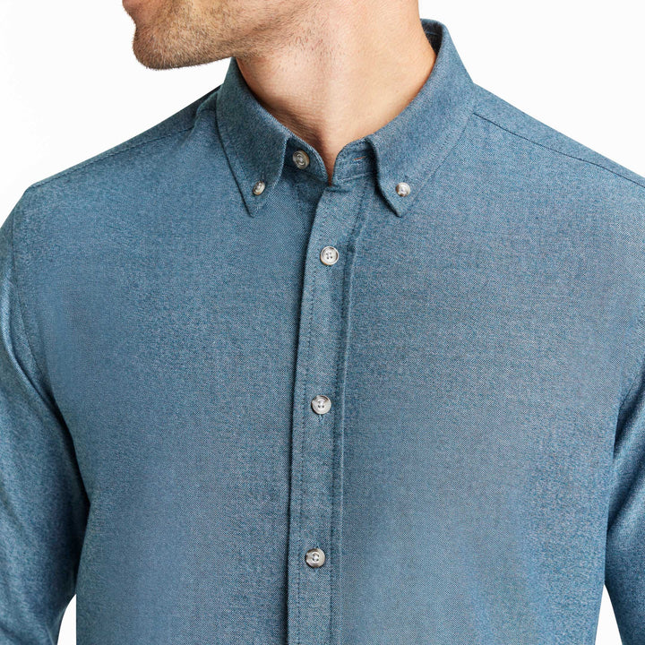 Ash & Erie Heather Azure Button-Down Shirt for Short Men   Everyday Shirts