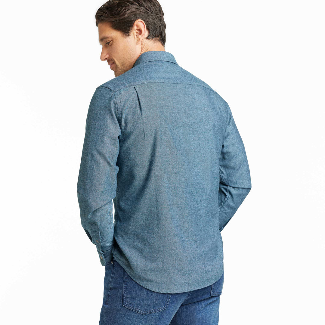 Ash & Erie Heather Azure Button-Down Shirt for Short Men   Everyday Shirts