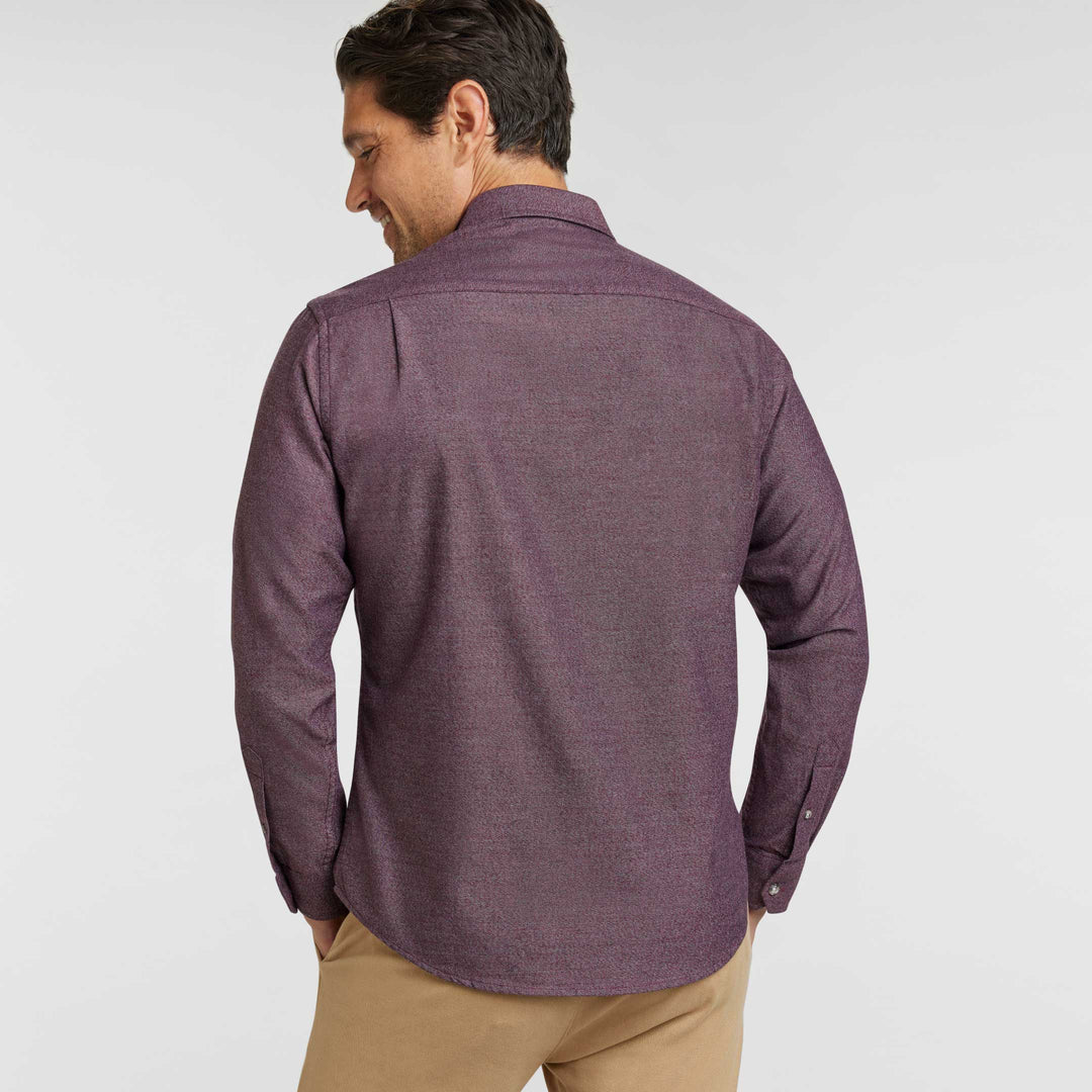 Ash & Erie Heather Burgundy Button-Down Shirt for Short Men   Everyday Shirts