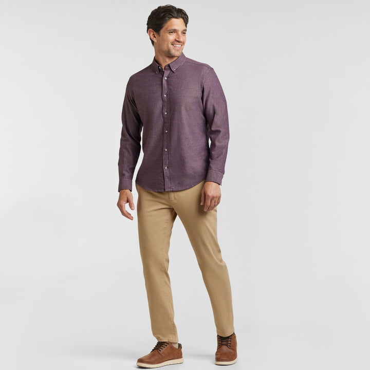 Ash & Erie Heather Burgundy Button-Down Shirt for Short Men   Everyday Shirts