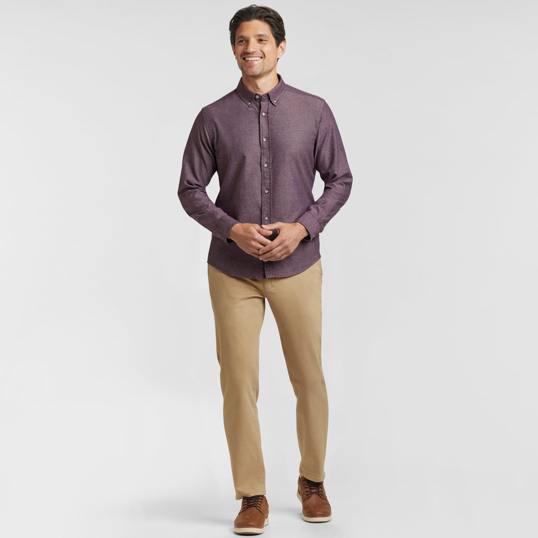 Ash & Erie Heather Burgundy Button-Down Shirt for Short Men   Everyday Shirts