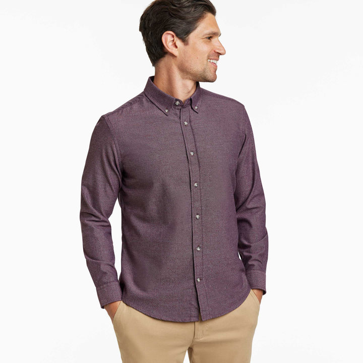 Ash & Erie Heather Burgundy Button-Down Shirt for Short Men   Everyday Shirts