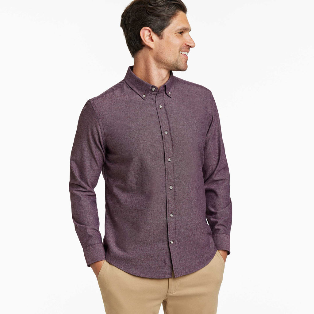 burgundy dress shirts Ash & Erie Heather Button-Down Shirt for Short Men Heather Burgundy / XXL / Standard Proper cloth My Height is:Tall (5'7