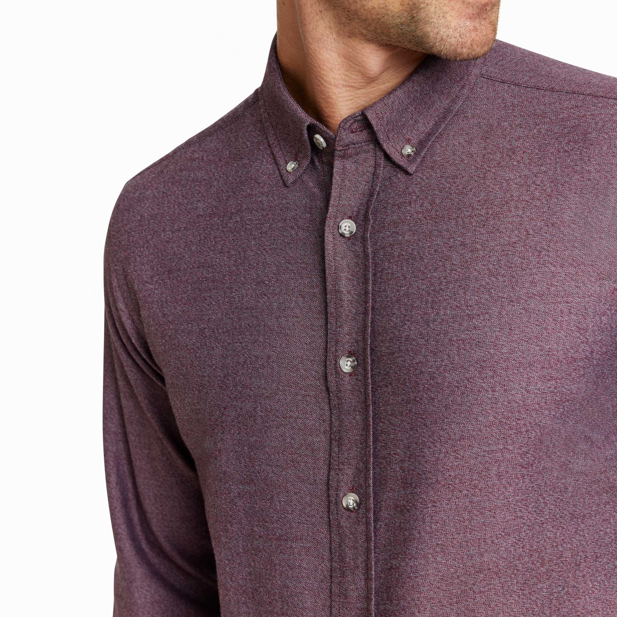 Ash & Erie Heather Burgundy Button-Down Shirt for Short Men   Everyday Shirts