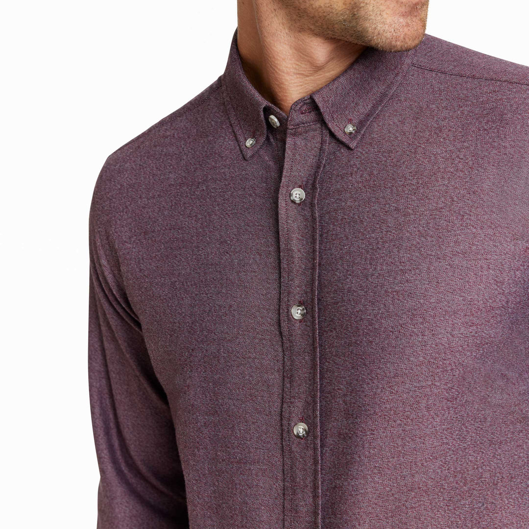 Ash & Erie Heather Burgundy Button-Down Shirt for Short Men   Everyday Shirts