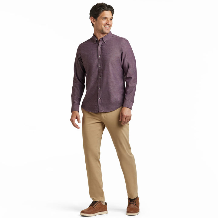 Ash & Erie Heather Burgundy Button-Down Shirt for Short Men   Everyday Shirts