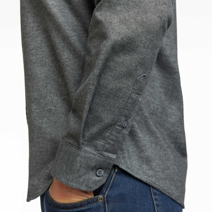 Ash & Erie Heather Charcoal Brushed Button-Down Shirt for Short Men   Everyday Shirts