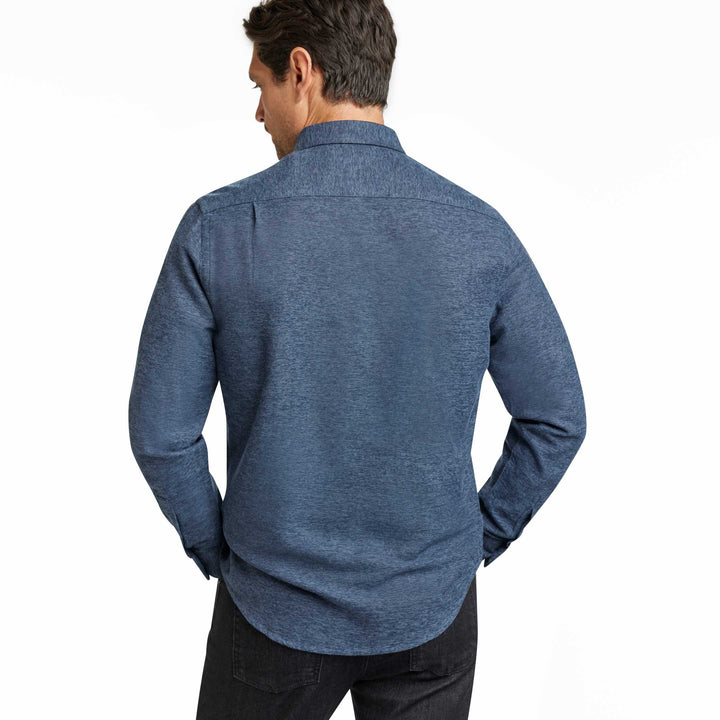 Ash & Erie Heather Indigo Brushed Button-Down Shirt for Short Men   Everyday Shirts