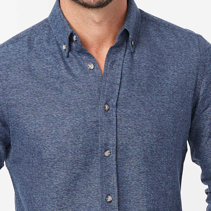 Ash & Erie Heather Indigo Brushed Button-Down Shirt for Short Men   Everyday Shirts