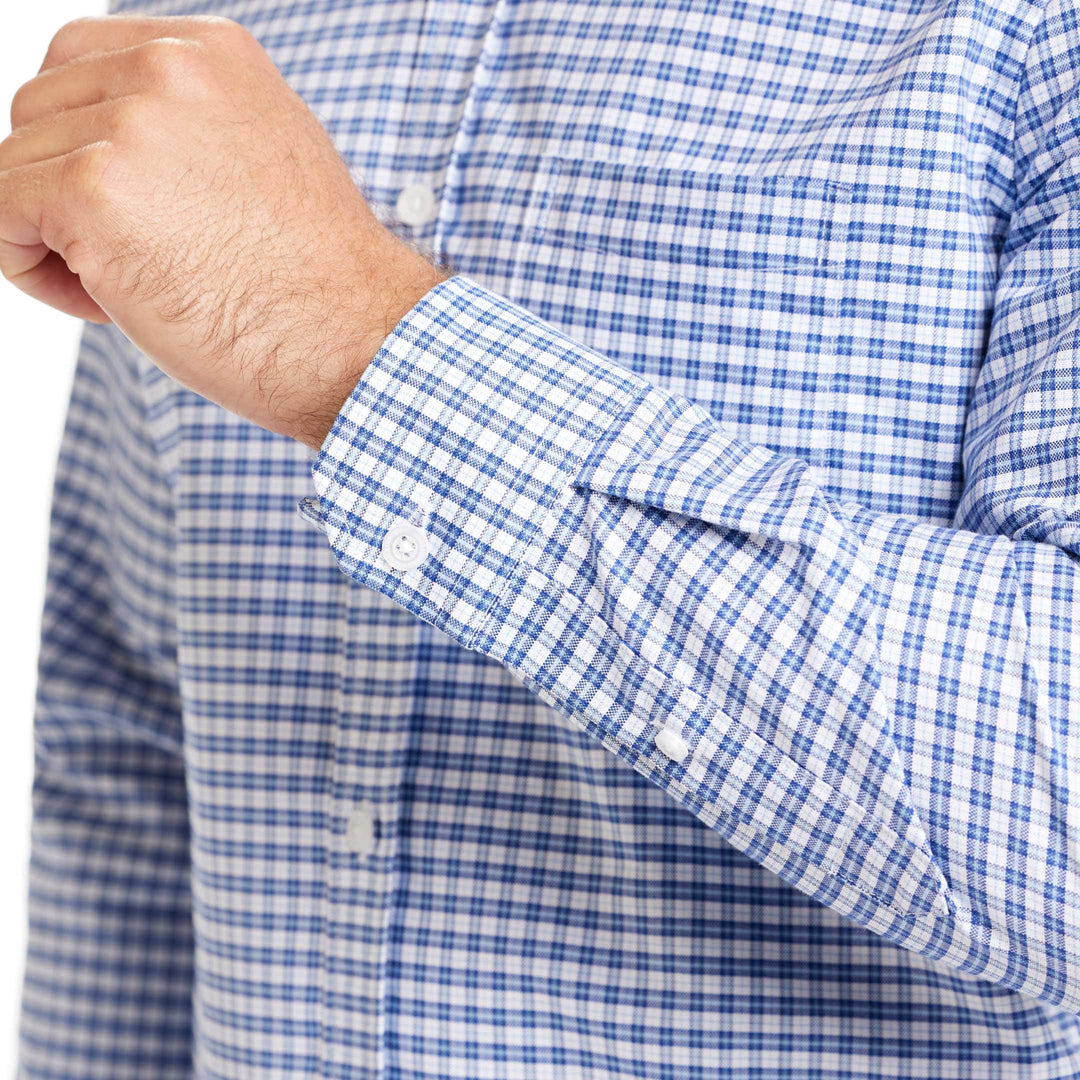 Ash & Erie Hudson Check Oxford Wrinkle-Free Button-Down Shirt for Short Men   Everyday Shirts