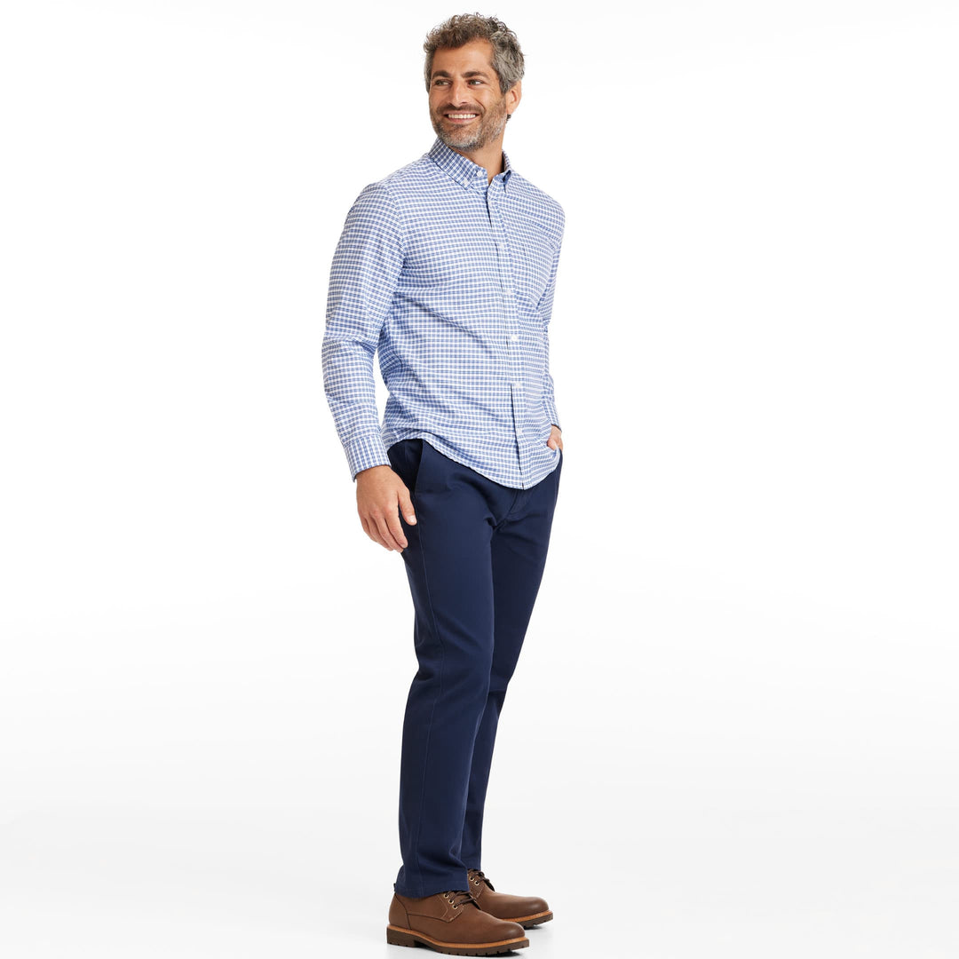 Ash & Erie Hudson Check Oxford Wrinkle-Free Button-Down Shirt for Short Men   Everyday Shirts