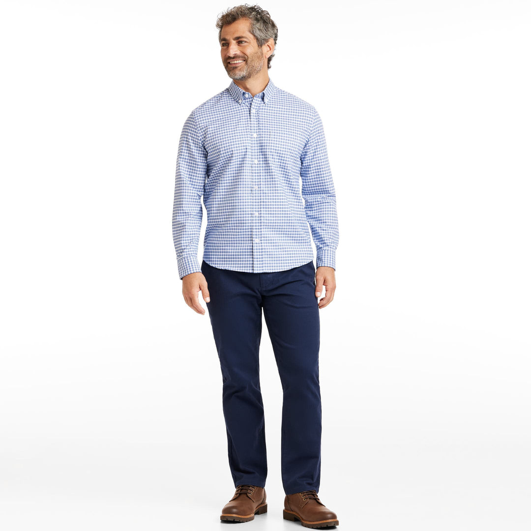 Ash & Erie Hudson Check Oxford Wrinkle-Free Button-Down Shirt for Short Men   Everyday Shirts