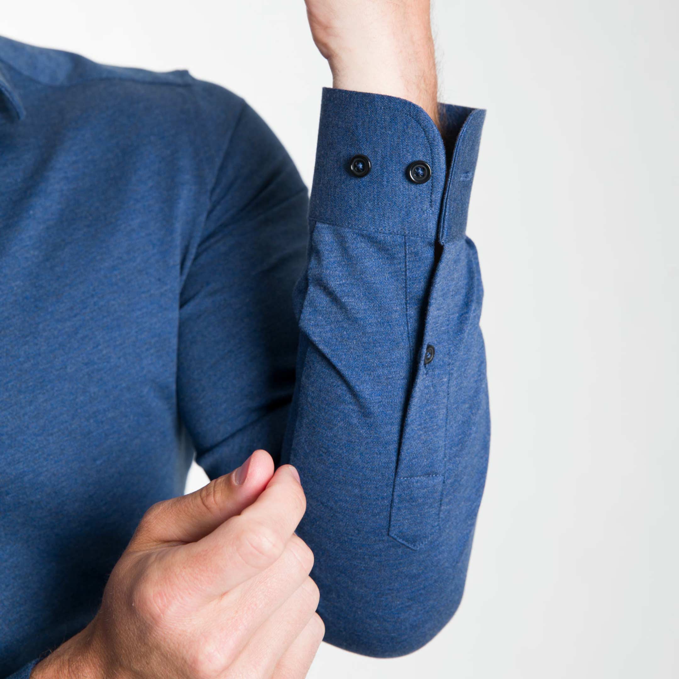 Ash & Erie Indigo Mélange Performance Stretch Shirt for