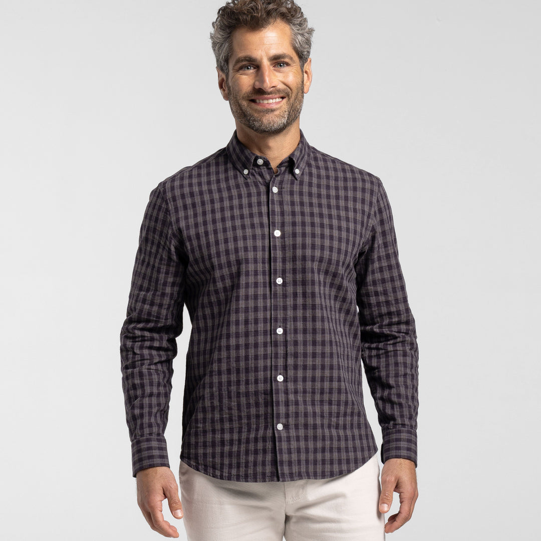 plaid dress shirt The Hanover Flannel - Evergreen The Leeward is a lightweight Perry Ellis Outlet Men's Slim